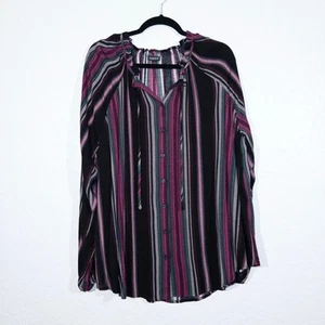 New Torrid Purple Striped Ruffle Neckline Blouse Size 3X - Picture 1 of 7