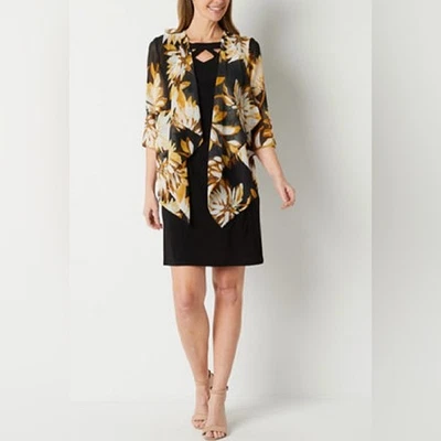 R & K Originals Women's Floral Faux-Jacket Dress - NWT - Image 1 of 4