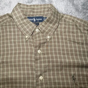 Ralph Lauren Yarmouth Button Down Long Sleeve Men’s 16 1/2 36/37 Cotton Plaid - Picture 1 of 18