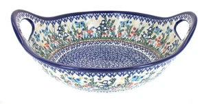 Blue Rose Polish Pottery Garden of Eden Deep Bowl with Handles - Picture 1 of 1