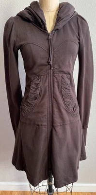 Prairie Underground Long Sweatshirt Hoodie Sz XS Brown Organic Cotton EUC - Image 1 of 4