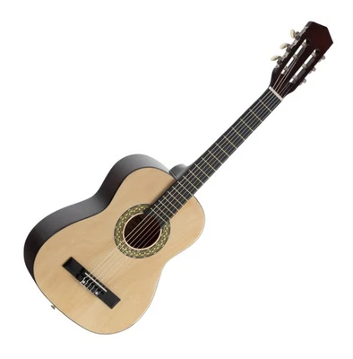 Classique Guitare Acoustique 1/2 Bois de Tilleul Nylon Corde pour Enfant 5-9 Ans - Photo 1/4