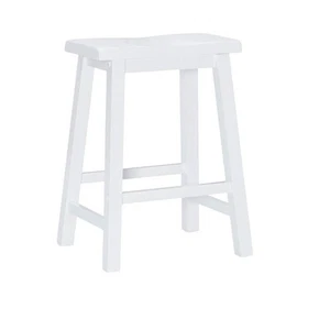 Powell Color Story Schoolhouse-Style Counter Stool Pure White - Picture 1 of 4