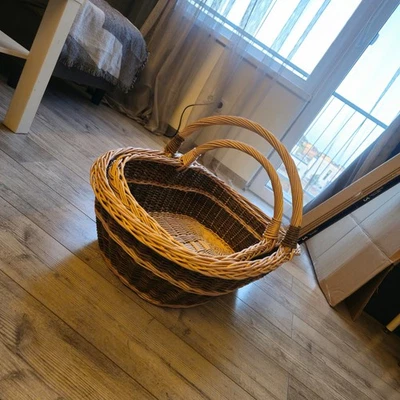 Handwoven Willow Nesting Baskets: Rustic Lithuanian Home Decor, Set of 2 - Image 1 of 4