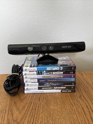 Microsoft Xbox 360 Kinect Sensor Bundle w/ 7 Games + Extension Cable!! Tested!! - Image 1 of 4
