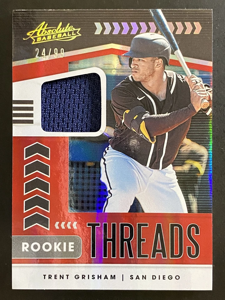 Trent Grisham 2020 Panini Absolute Rookie Threads Spectrum Red /99 Padres #RT-TG - Image 1 of 2