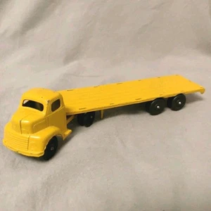 Ralstoy Vintage 8" Yellow Ford COE Semi Truck w Flat Bed Trailer - Picture 1 of 18