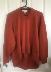 Michael Kors Womens Jumper Rust Size M Wool/Cashmere High/Low Hem Crewneck - Picture 1 of 21
