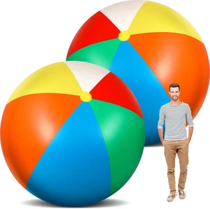 Bola de playa gigante de 12 pies bola inflable grande enormes juguetes jumbo, 2 piezas - Imagen 1 de 11