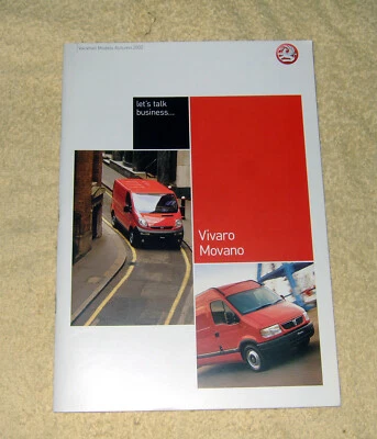 Vauxhall Vivaro & Movano Range Autum 2002 Brochure - Image 1 of 4
