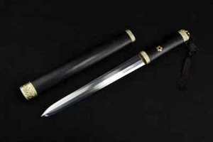 Double Edged Dagger Knife Straight Folded Steel Blade Stabbing Ornate Decorative - Picture 1 of 5