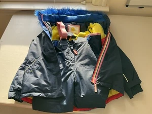 Mini Boden Girls Waterproof Navy Multicolor Ski Suit 9-10 Years - Picture 1 of 14