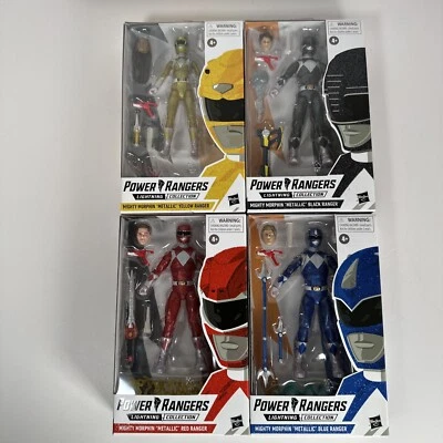 Figura Power Ranger 6" Metallic Lightning Collection Rojo Azul Negro Amarillo Foto 1 de 4