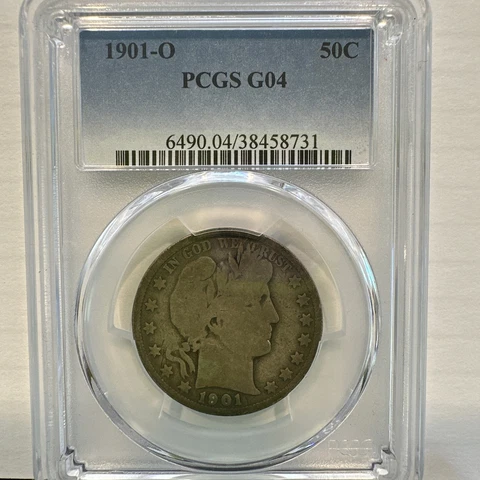 1901 O PCGS G04 Barber Half Low Ball Registry Cover