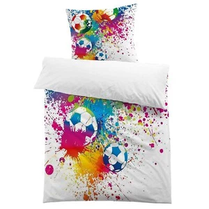 Fussball Bettwäsche 135x200 Jungen Mikrofaser-Polyester 3D Druck Kinderbettwä... - Bild 1 von 9