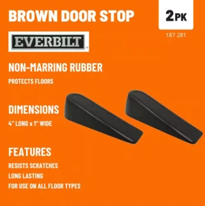 Everbilt Schwerlast braun Gummi Türstopper, nicht beschädigender Gummi - 2er Pack - Bild 1 von 9