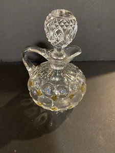 Jewelled Moon & Star Cruet W Stopper -By LE Smith. VINTAGE, Excellent Condition - Picture 1 of 14