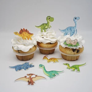 Dino Eßbare Muffin Aufleger ausgeschnitten Geburtstag Kinder Party Tortenbild - Bild 1 von 4