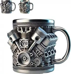 Personalized 3D Engine Stainless Steel Cup Double-Wall Insulated Coffee Mug - Picture 1 of 6