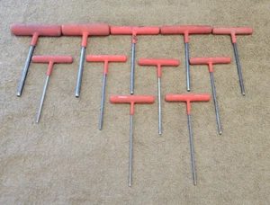 10 Eklind T Handle Hex Wrench Sae 1/4" 3/16" 5/32" 9/64" 1/8" 7/64" Sae Set - Picture 1 of 24