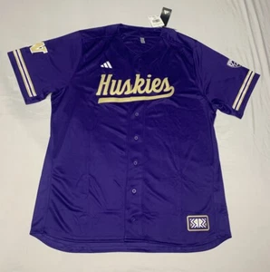 NEW Men's Adidas Washington Huskies Retro Replica Baseball Jersey SZ 2XL - Picture 1 of 10