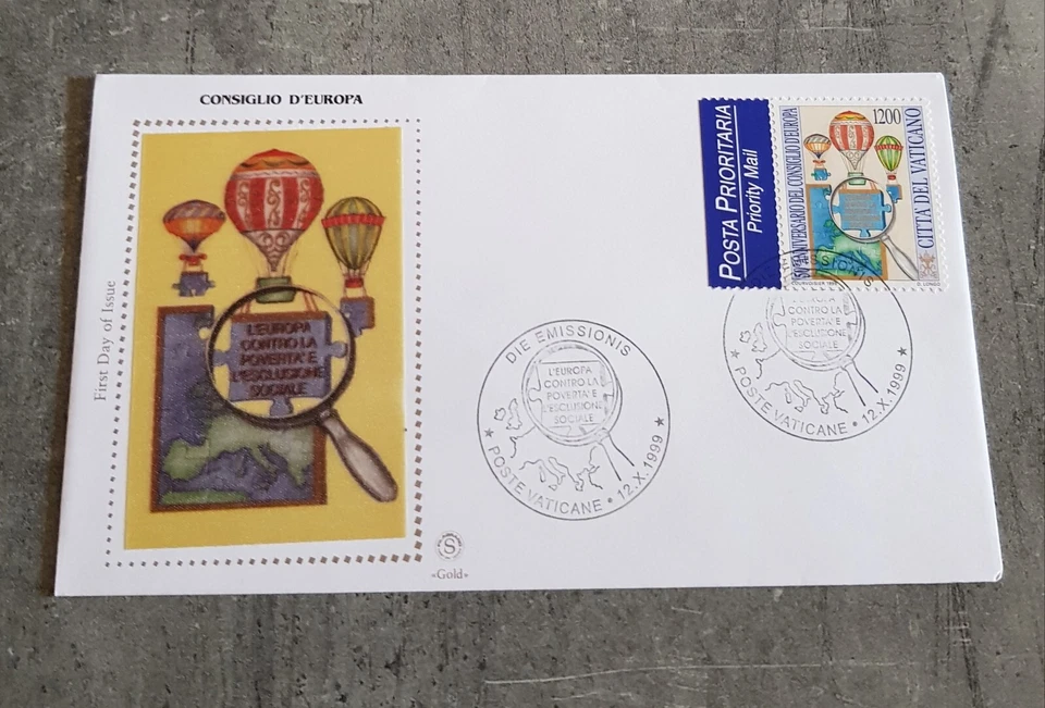 VATICANE CONSIGLIO D'EUROPA FIRST DAY OF ISSUE WITH BEAUTIFUL CANCELLED 1999 - Image 1 of 1