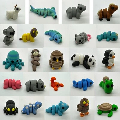 Impreso en 3D Critter Fidgets, Mini Estatuillas de Animales, Flexible y Articulado Foto 1 de 2