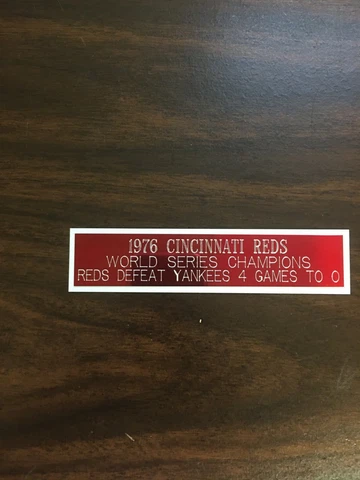 1976 CINCINNATI REDS (WS CHAMPIONS) ENGRAVED NAMEPLATE FOR PHOTO/DISPLAY/POSTER Cover