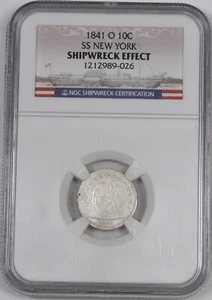 1841-O Liberty Seated Dime "SS New York" 10C - NGC ShipWreck - Picture 1 of 2