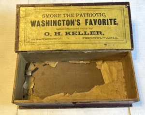 Washington’s Favorite Cigar Box O.H. Keller Strausstown Pennsylvania Vintage - Picture 1 of 7