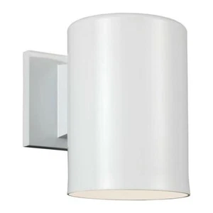 Sea Gull Lighting Outdoor Cylinder White Incandescent Light Wall Lantern - Picture 1 of 7