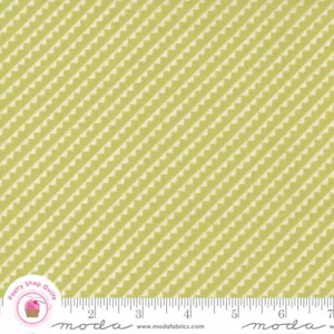 Moda STITCHED 20436 13 Green Grass Diagonal Stripe FIG TREE Quilt Fabric - Picture 1 of 5