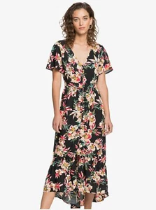 New NWT Women's ROXY Bright Daylight Short Sleeve Maxi Dress Floral Size XS - Picture 1 of 4