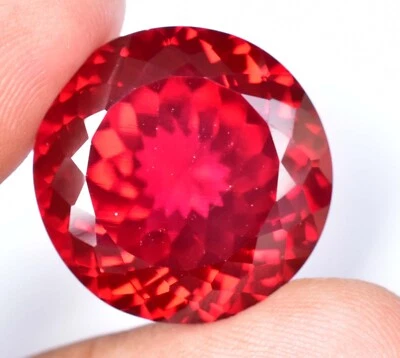 Natural MOZAMBIQUE Blood Red Ruby 41.95 CT Certified Round Cut Loose Gemstone - Image 1 of 4