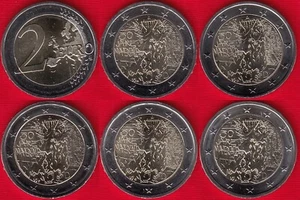 Germany set of 5 coins: 2 euro 2019 A, D, F, G, J "Berlin Wall" BiM. UNC - Picture 1 of 1