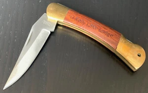 Soligen Rostfrei Folding Lockback Knife Wood Handle O Kelly Lake Lodge Germany - Picture 1 of 10