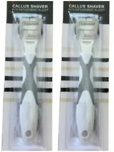 Hard Dead Skin Corn Callus Remover 2 Pack Cutter Shaver Pedicure + 2 Blades Each - Picture 1 of 2