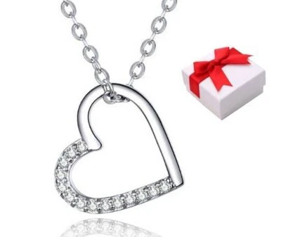 ❤️ Herz Kette Anhänger Anker Halskette 925 Silber Herzkette Damen Geschenke - Bild 1 von 4