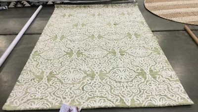 Alfombra mancha trasera verde claro/marfil 5' x 8', precio reducido 1172661447 BLM112X-5 Foto 1 de 4