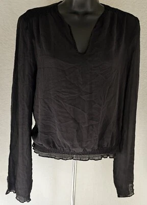 Camisa Just Cavalli Mujer S Pequeña M Mediana Top Blusa Talla Negra Seda Foto 1 de 4
