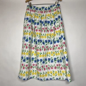 Vintage Appleseed’s Size 10P 10 Petite Floral Print Spring Boho Midi Skirt - Picture 1 of 6