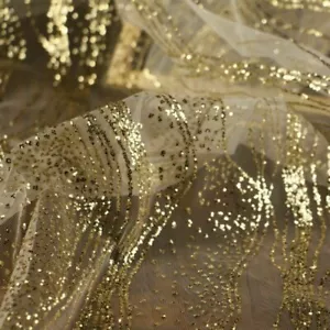 Pailletten Netz Tüll Stoff Glänzend Glitzer für Hochzeit Formell Kleid Craft DIY - Bild 1 von 14