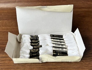 Vintage DMC Mouline Special 25 Cotton Floss Thread 14 pcs Art. 117 White Blanc - Picture 1 of 10