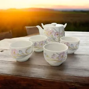 Otagiri Floral Lite Teeservice handbemalt Japan Kanne vier traditionelle Tassen Fehler - Bild 1 von 19