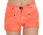 PLEIN SUD JEANIUS Shorts Orange Mid Waist Cotton Denim Mini IT36/US2/XS RRP $200