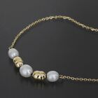 Mikimoto Pearl 3p Necklace 38cm K14 Yellow Gold Authentic 4723a