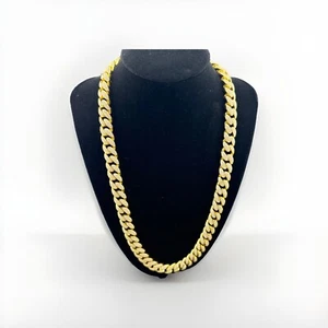 Sterling Silver 925 191G Gold Plated Miami Cuban Chain Fully Iced, 22in, 11.65mm - Picture 1 of 12