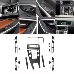 Carbon Fiber Interior Full Set Protecter Cover Trim For Volvo S60 V60 2010-2017 - Foto 1 di 16