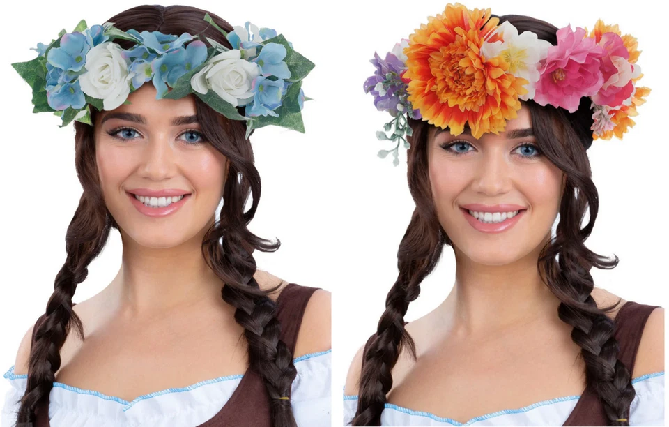 Deluxe Flower Headband Summer Maiden Festival Oktoberfest Fancy Dress Accessory - Image 1 of 1
