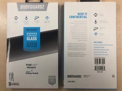 BodyGuardz Pure Arc Privacy Samsung Galaxy Note8 / Note 8 Curved Tempered Glass - Image 1 of 3